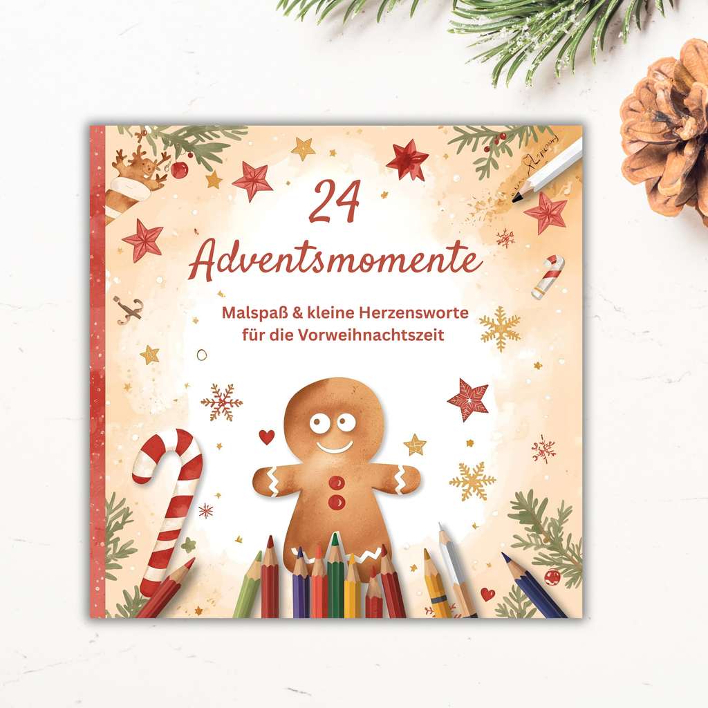 Adventskalender Malbuch für Kinder – 24 Adventsmomente mit liebevollen Affirmationen und Ausmalbildern
